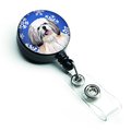 Teachers Aid Shih Tzu Winter Snowflakes Holiday Retractable Badge Reel TE712195